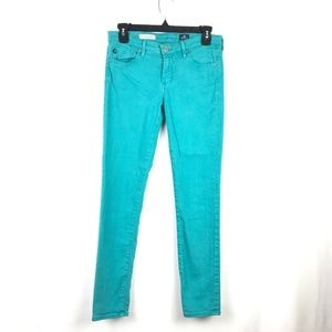 AG Jeans Stevie Ankle Slim Straight Leg Teal 26R